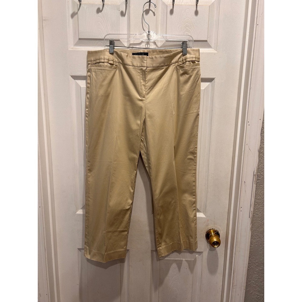Lafayette‎ 148 New York Beige Cotton Stretch Cropped Trousers Pants Womens 14